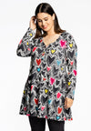 Tunic wide bottom HEARTS - black 