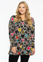 Tunic flare HEARTS - black  - #1