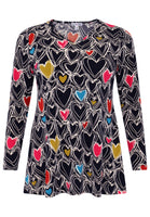 Tunic flare HEARTS - black  - #2