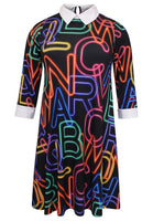 Dress white collar NEON - black  - #4