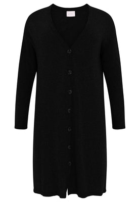 Cardigan long knitted - black  - #1