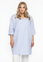 Tunic wide LINEN - light blue - #1