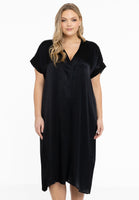 Dress kaftan V-neck - black - #1