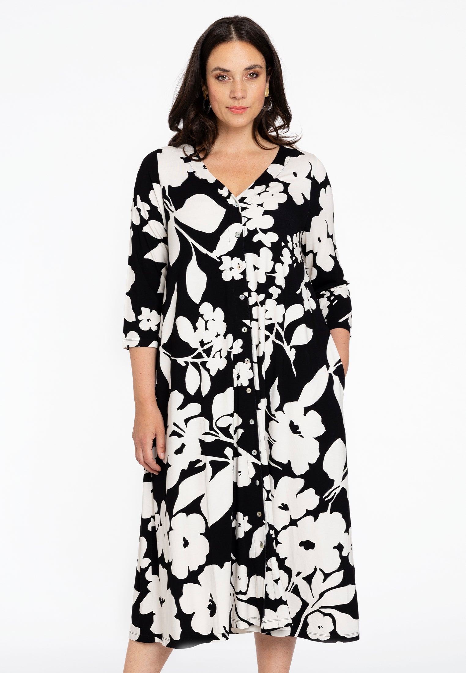 yoek Jurk swing GIARDINO Zwart Hot Sale Kleding