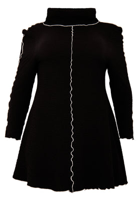 Tunic wide bottom CRINCLE - black  - #4