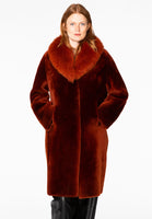 Coat lammy fur collar - orange  - #1