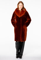 Coat lammy fur collar - orange  - #2