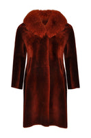 Coat lammy fur collar - orange  - #5