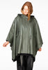 Coat wide silk leather - green 