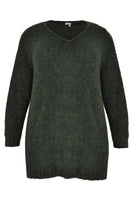 Pullover v-neck teddy - green - #1