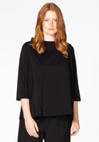 Blouse wide buttoned back - black  - #1