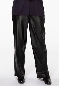 Trousers wide leather - black - #1