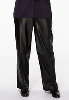 Trousers wide leather - black  - #1