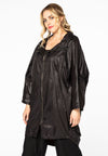 Coat wide hooded - black 