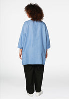 Blouse-tunic layered LINEN - indigo - #3