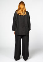 Jacket buttoned LINEN - black  - #3