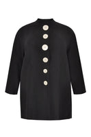 Jacket buttoned LINEN - black  - #4