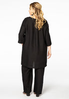 Tunic-blouse A-line LINEN - black  - #3