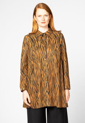 Blouse A-line tiger LEATHER - brown - #1