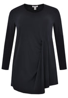 Tunic pleated drape waist - blue - #1