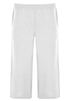 Trousers wide-fit 7/8 LINEN - white - #3