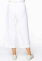 Trousers wide-fit 7/8 LINEN - white - #3