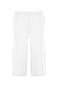 Trousers wide-fit 7/8 LINEN - white - #4