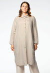 Blouse buttoned slits LINEN - brown