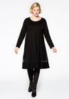 Dress a-symmetric frill - black 