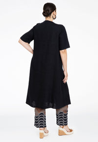 Dress A-line LINEN - black - #3
