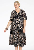 Dress A-line TIGER - brown - #1