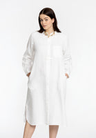 Blouse long LINEN - white  - #1