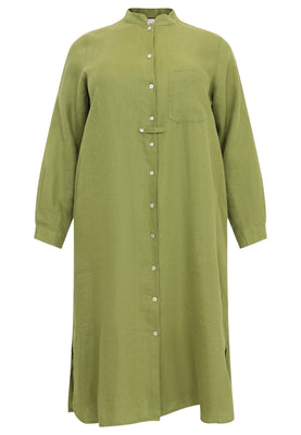 Blouse long LINEN - green  - #4