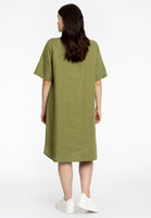 Tunic front pleat LINEN - green  - #3