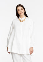 Blouse zipper LINEN - white - #1