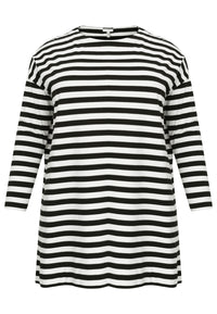 Tunic wide STRIPE - black - #4