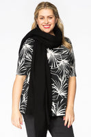 Shawl crispy wool black - black  - #1