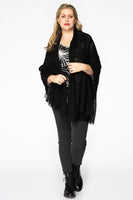 Shawl crispy wool black - black  - #2