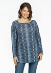 Tunic flare boat neck SNAKE - blue