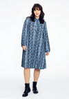Jurk a-lijn met strik snake - blauw