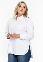 Blouse buttoned POPLIN STRETCH - white - #1