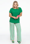 Trousers wide leg STRIPY - green 