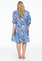 Dress A-line puff sleeve PAISLEY - blue - #3