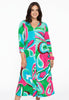 Buttoned dress V-neck BATIK - green 