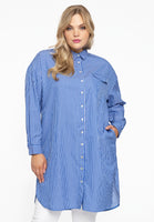 Blouse-dress SMALL STRIPE - blue - #1