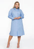 Dress blouse long buttoned POPLIN STRETCH - light blue - #2