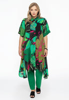 Dress A-line SPLITLEAVE - green  - #4