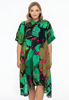 Dress A-line SPLITLEAVE - green  - #1