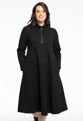 Dress Zipped Collar COZY - black  - #1