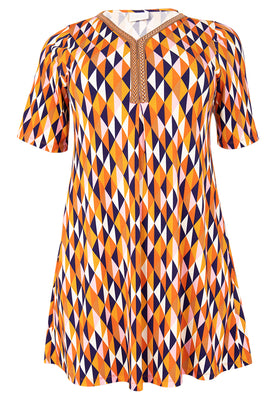 Tunic pleat HARLEQUIN - orange  - #4